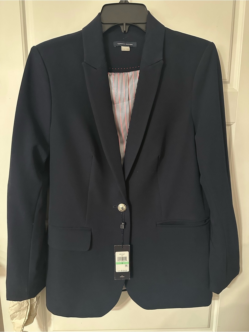 Tommy Hilfiger Women's Dark Navy Single-Breasted Blazer